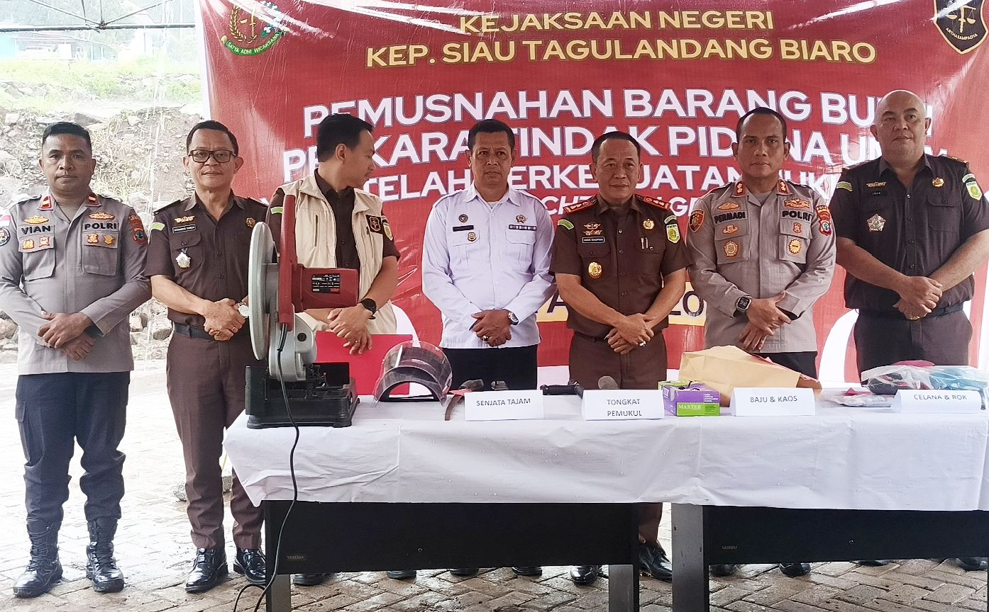 Kejari Sitaro, pemusnahan barang bukti yang sudah berkekuatan hukum tetap.