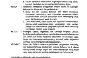 Instruksi Gubernur tentang Pembatasan Penggunaan Telepon Seluler Instruksi Gubernur tentang Pembatasan Penggunaan Telepon Seluler